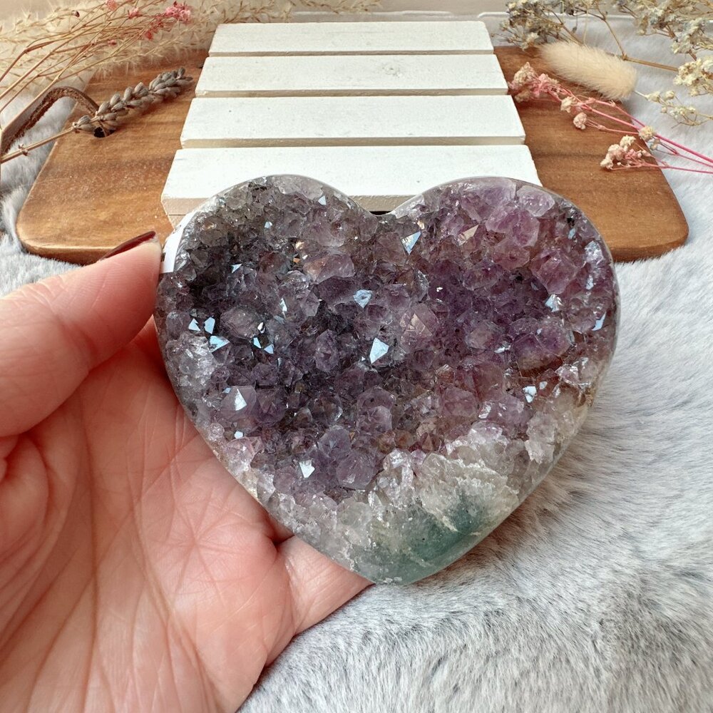 Gorgeous Raw Amethyst Heart Cluster from Uruguay
